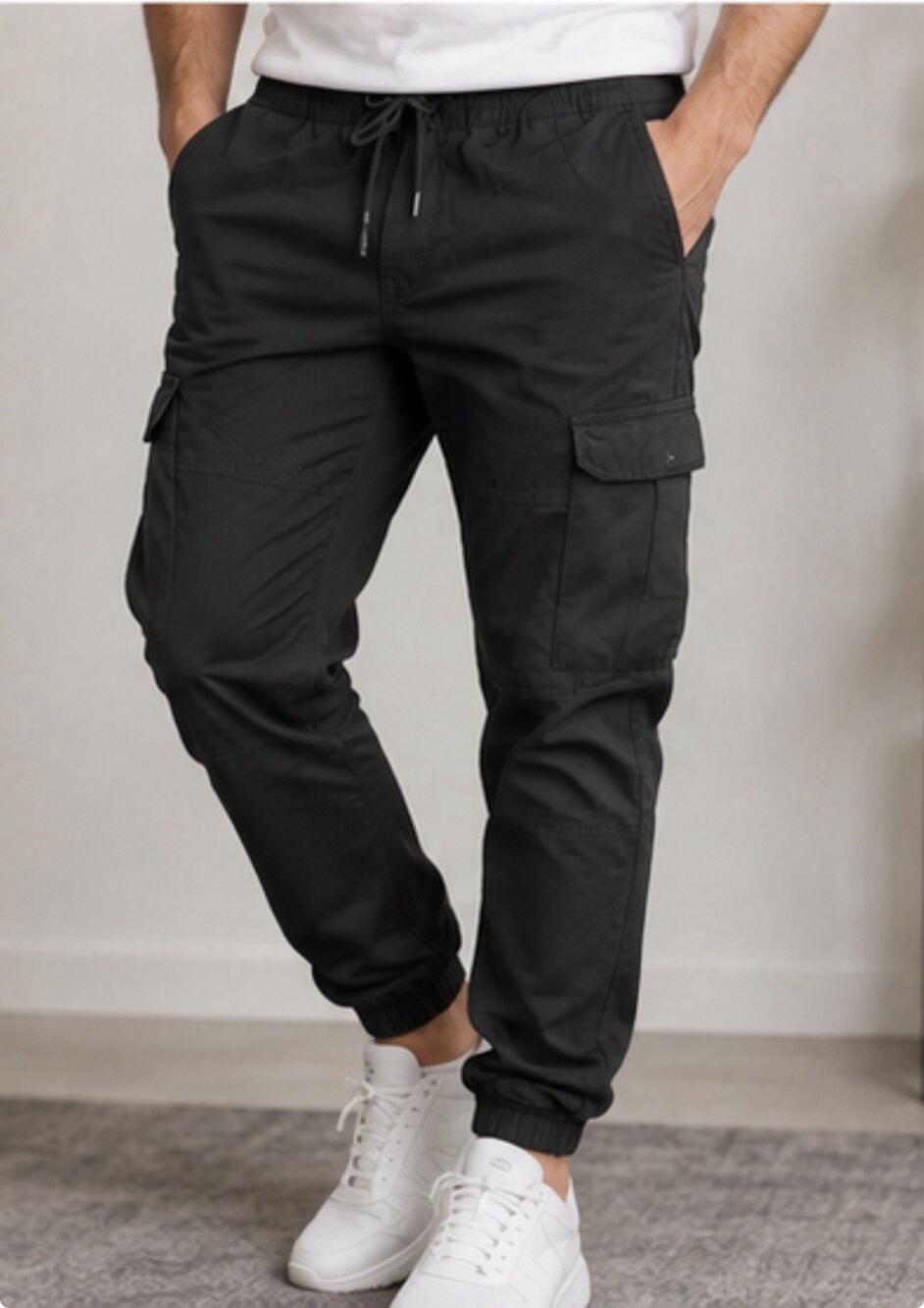 Stone Falcon Cargo Jogger Pants Black Stretch Utility Men’s XL